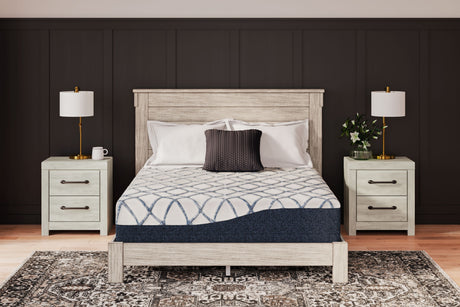 12 Inch Chime Elite 2.0 - White / Blue - California King Mattress by Sierra Sleep® by Ashley | Bel Furniture
