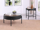 Ozella - Round Coffee Table Set Black 2 Pc. Coffee Table, End Table by Coaster Fine Furniture | Bel Furniture