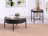 Ozella - Round Coffee Table Set Black 2 Pc. Coffee Table, End Table by Coaster Fine Furniture | Bel Furniture