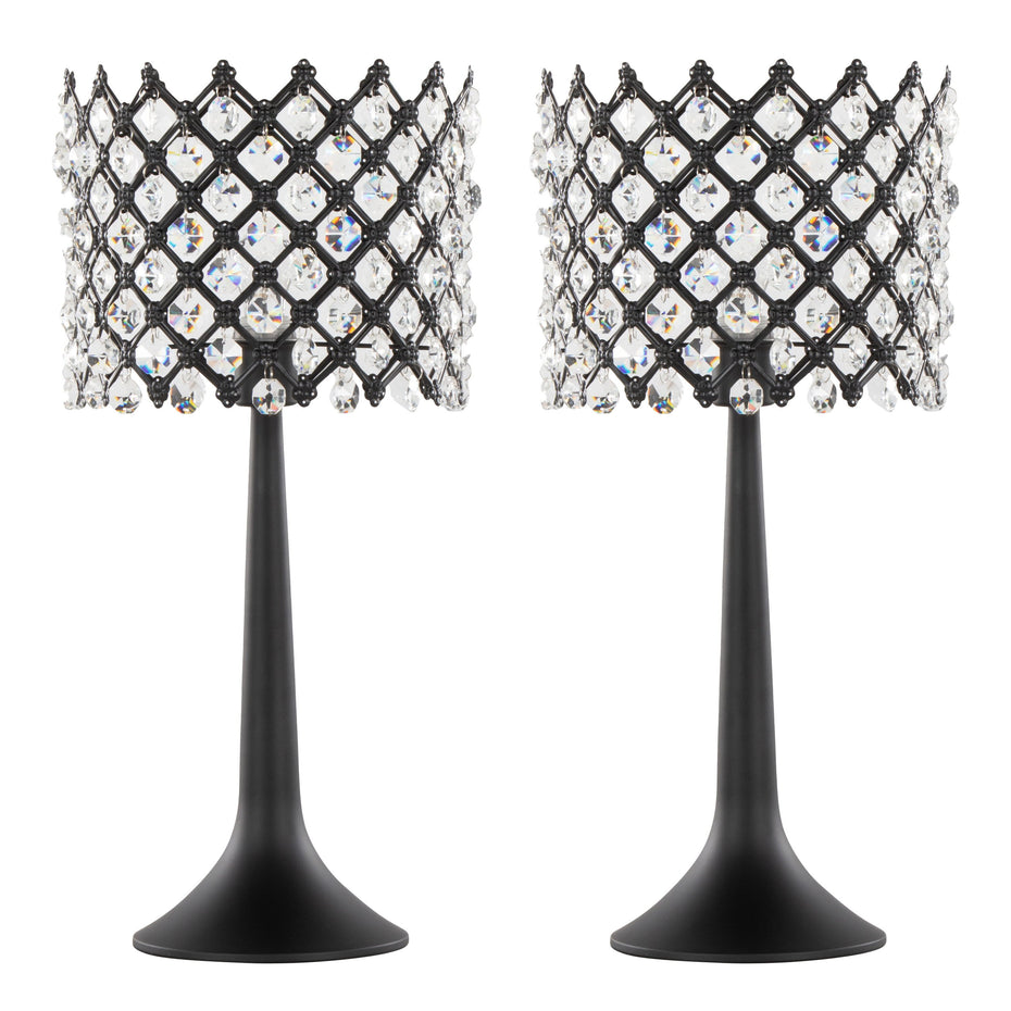 Jasper - Contemporary Buffet Lamp (Set of 2) - Matte Black / Clear Crystal