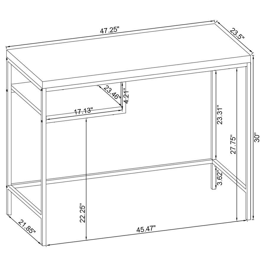 Kravitz - 1-Shelf Writing Desk - Weathered Gray