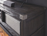 Todoe - Gray - 2 Pc. - 65" TV Stand with Wide Fireplace Insert by Signature Design by Ashley® | Bel Furniture