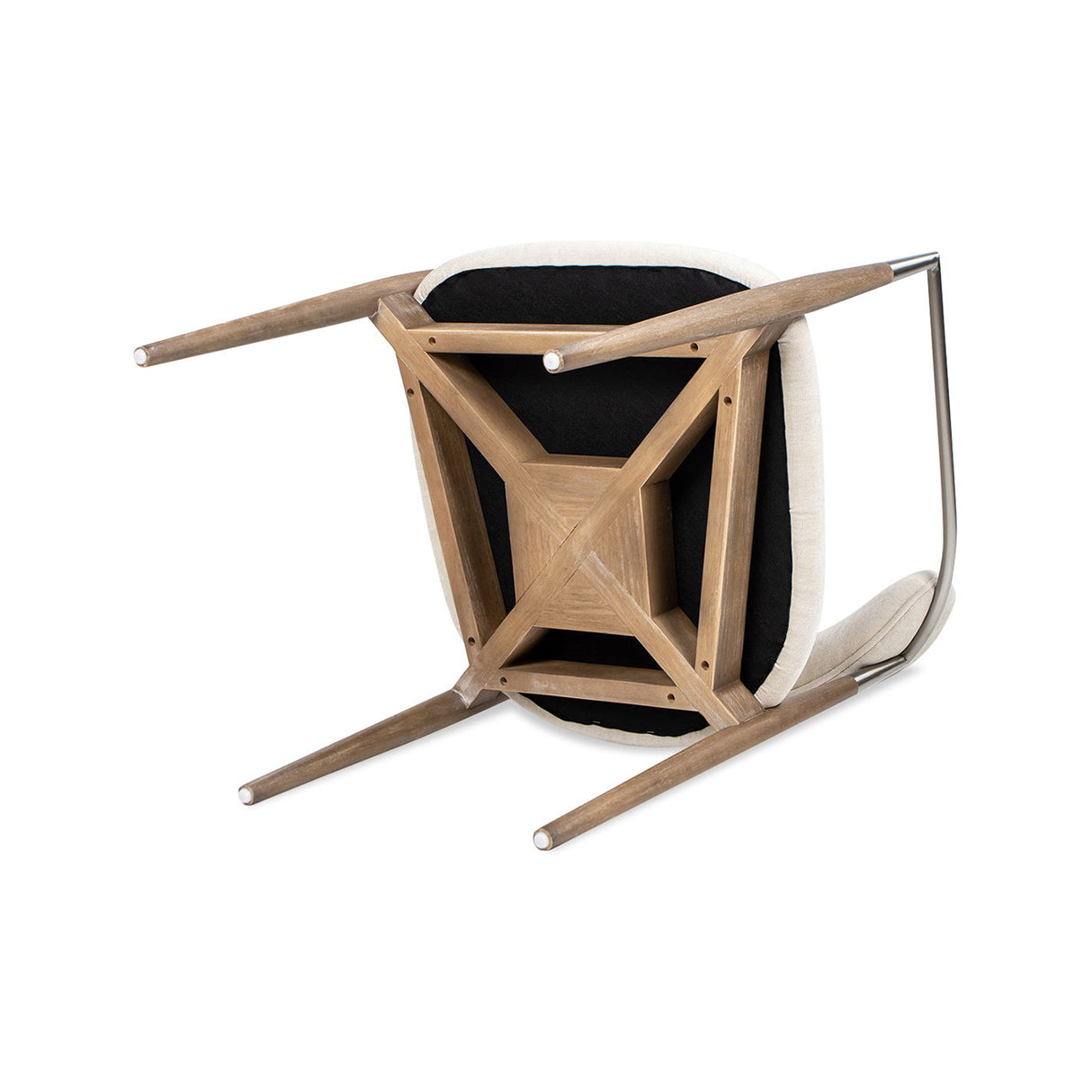 Artemis - Mixed Material Upholstered Dining Arm Chair - Warm White by Jennifer Taylor Home | Bel Furniture