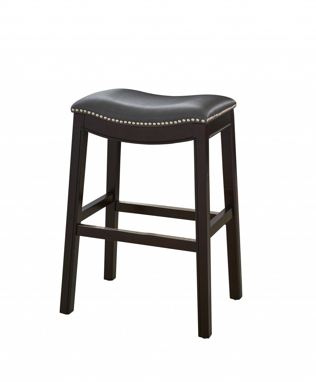 Backless Counter Height Bar Chair - Gray / Espresso