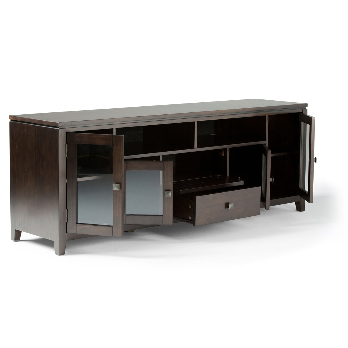 Cosmopolitan - Wide TV Media Stand - Mahogany Brown by Simpli-Home | Bel Furniture