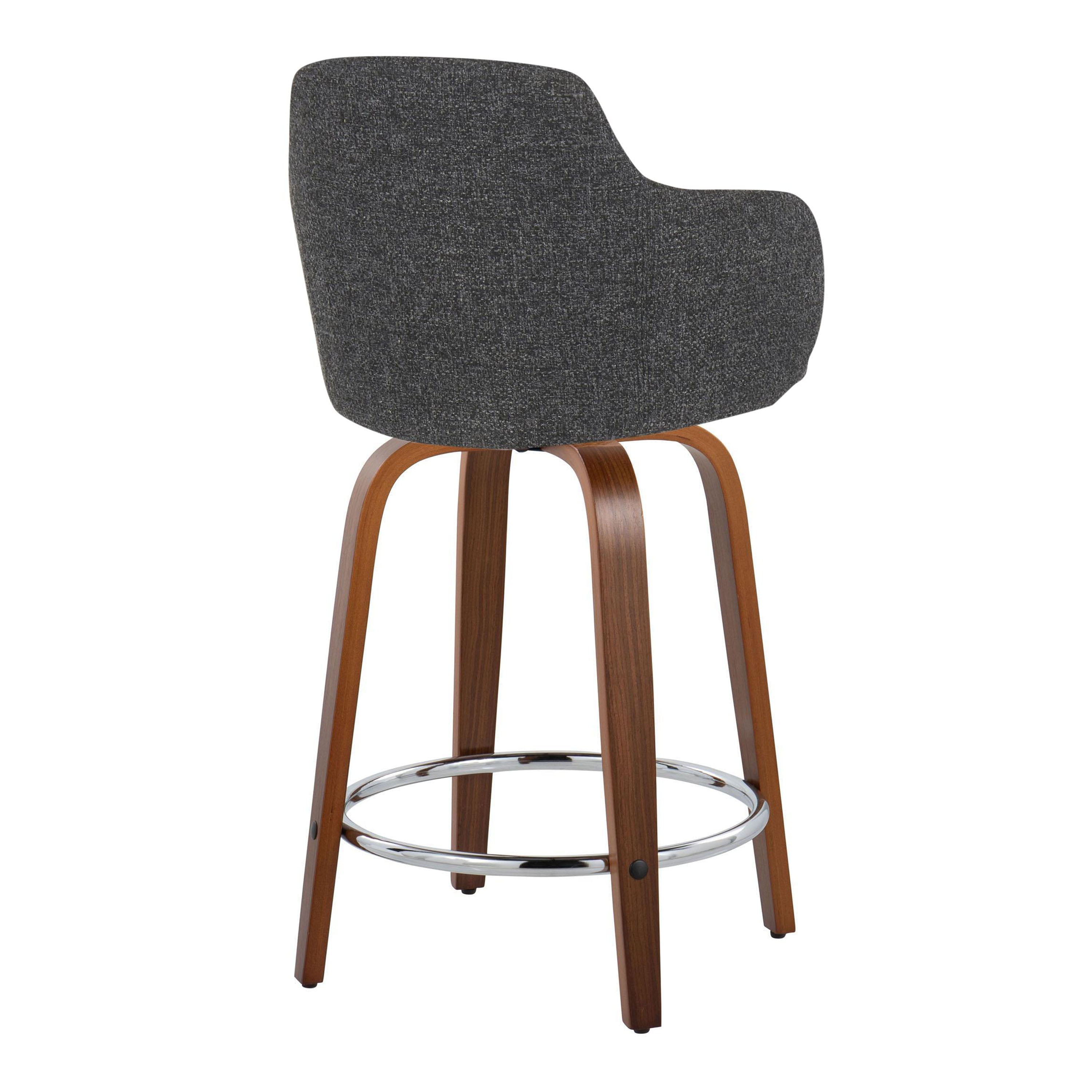 Boyne - Contemporary Fixed Height Counter Stool With Swivel With Round Footrest (Set of 2)