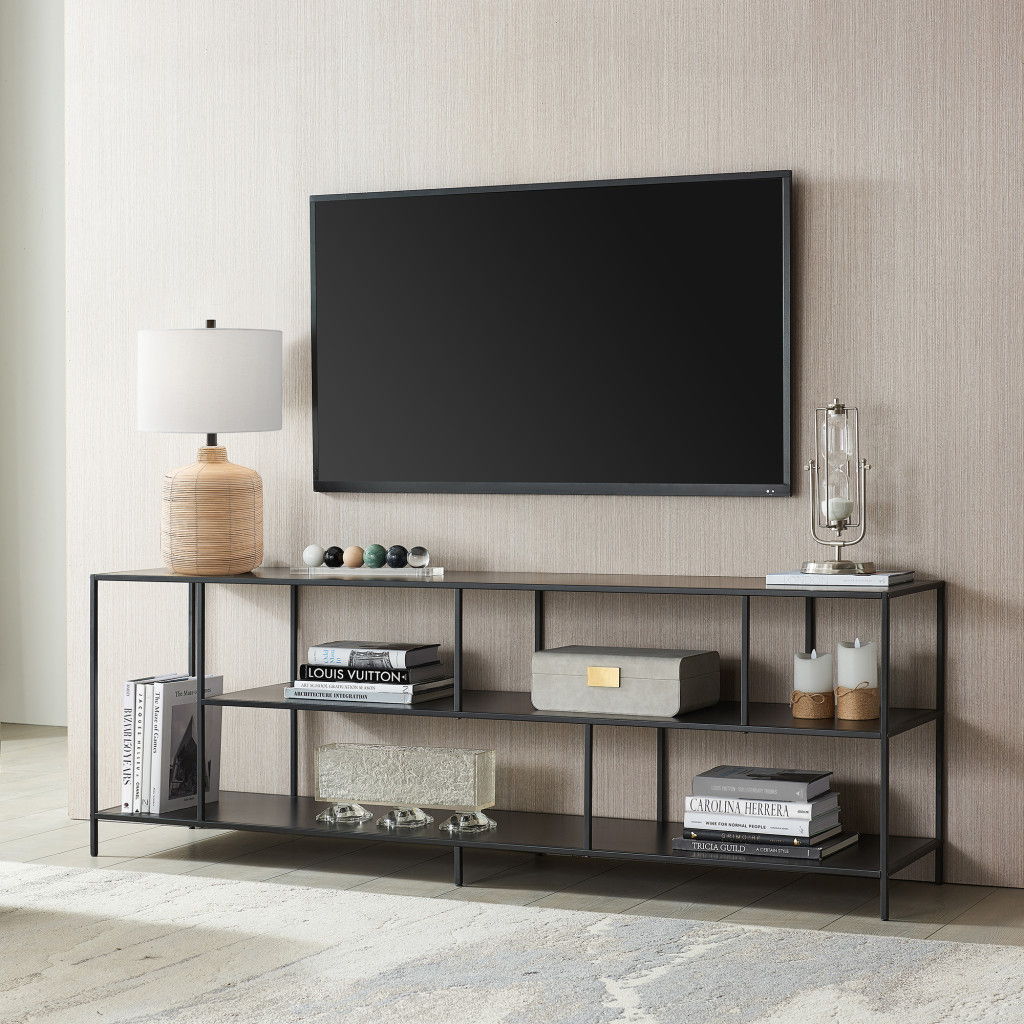 Metal Open Shelving, TV Stand - Black