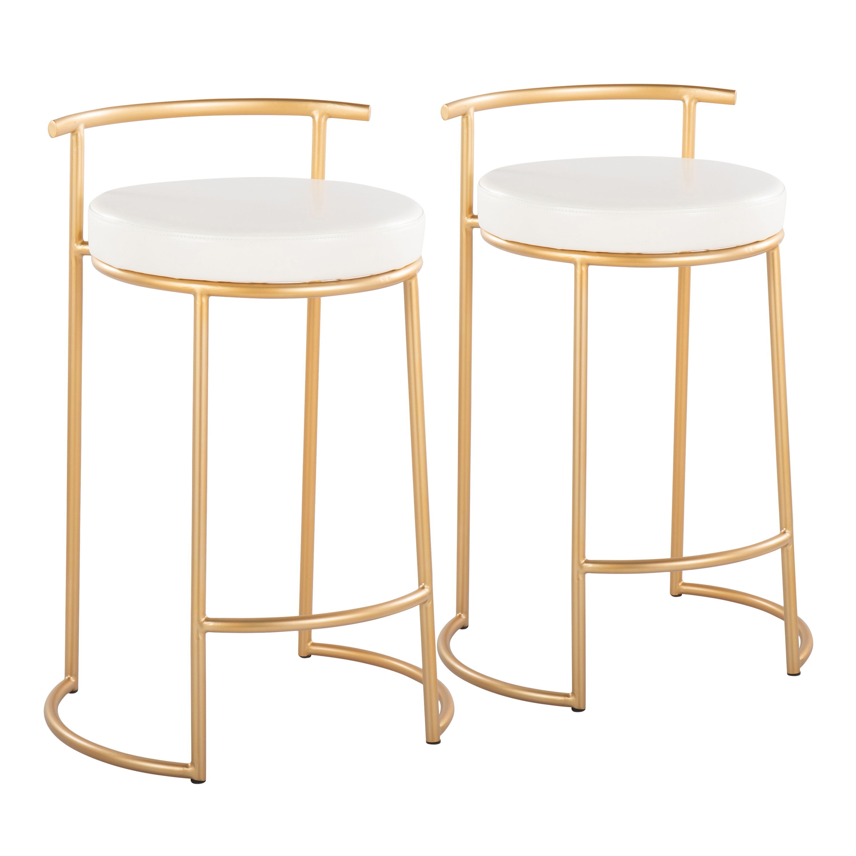 Fuji - Round Contemporary Fixed Height Counter Stool (Set of 2)