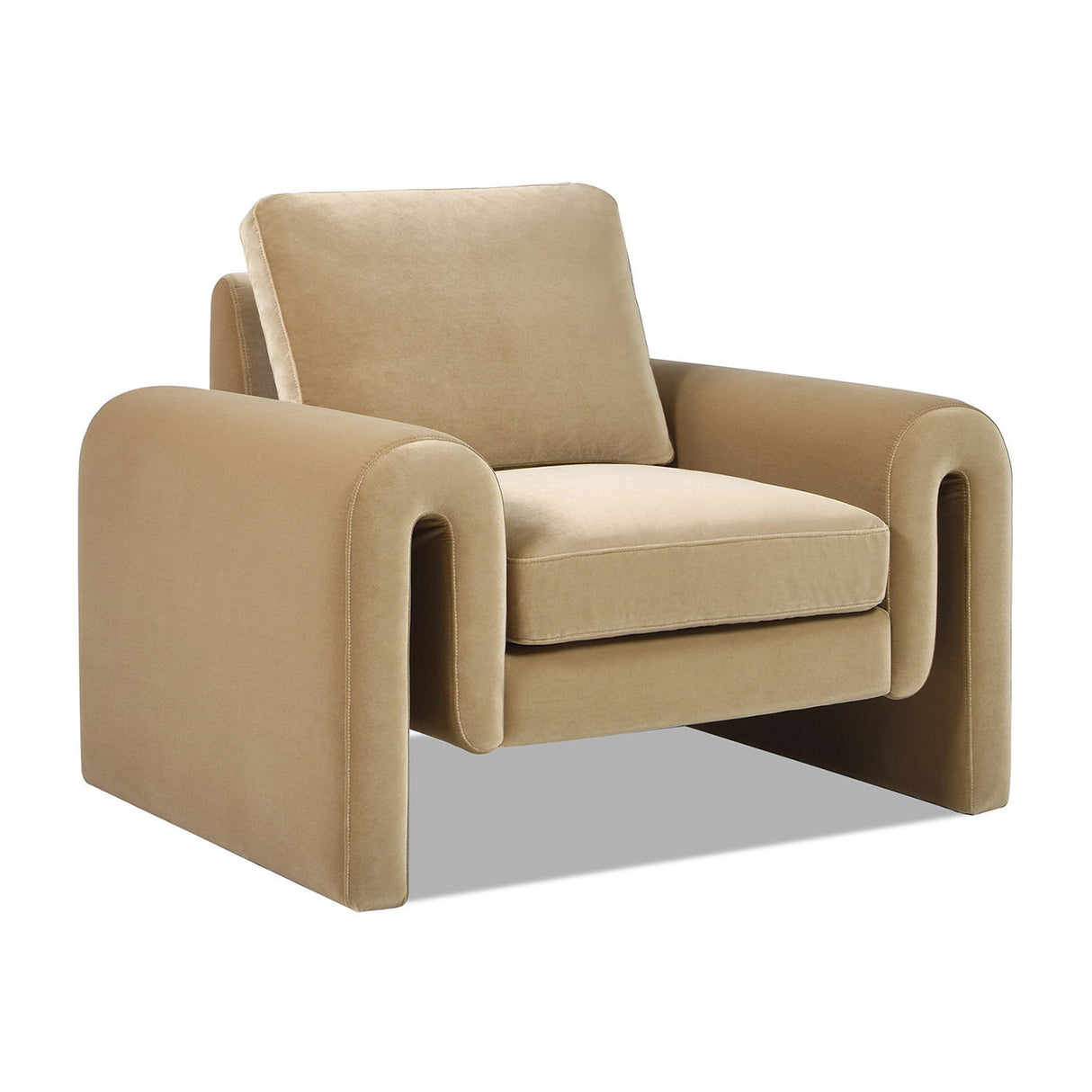 Mason - Arched Arm Chair - Camel Brown Beige by Jennifer Taylor Home | Bel Furniture