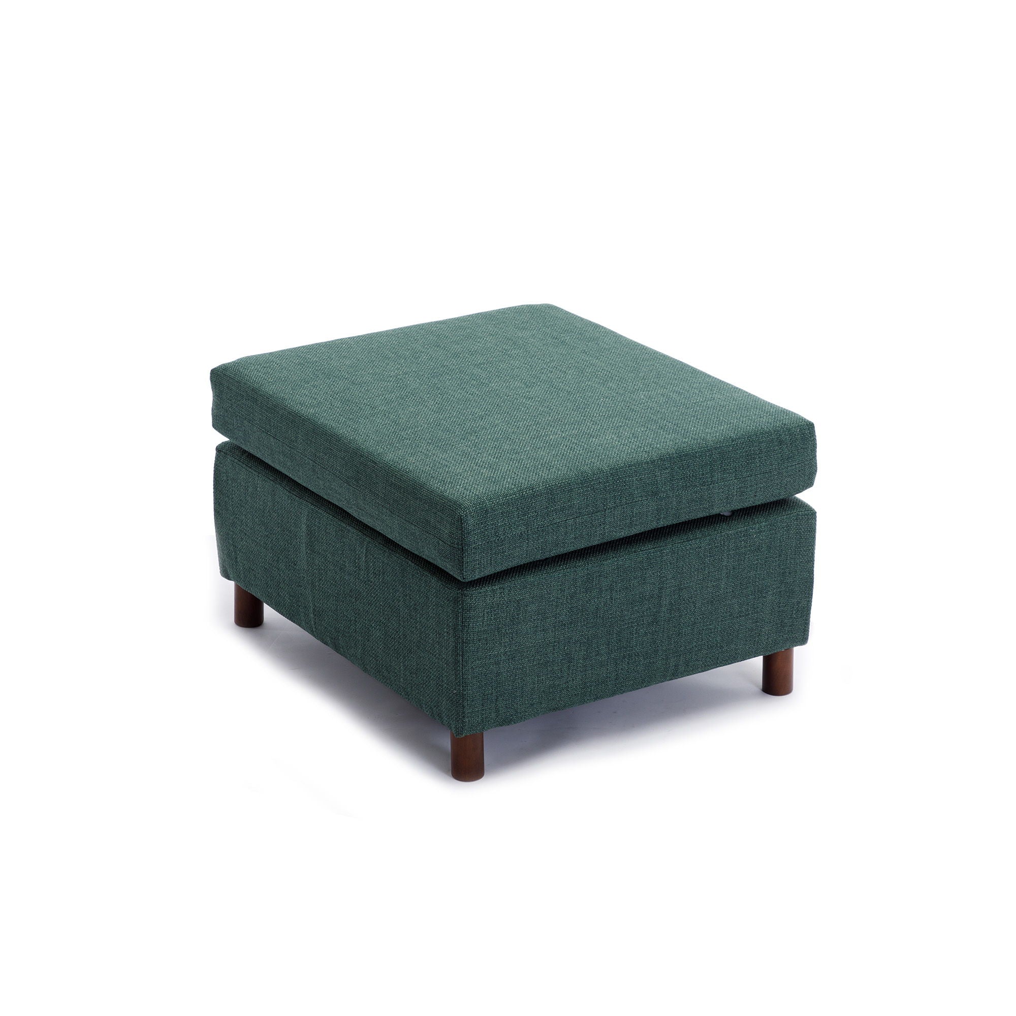 Single Seat Module Sofa Sectional Couch With Armrest With 1 Ottoman, Cushion Covers Non-Removable And Non-Washable