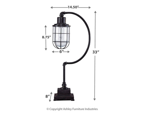 Jae - Antique Black - Metal Desk Lamp by Signature Design by Ashley® | Bel Furniture