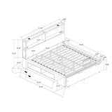Sacha - Bed With LED And Bookcase Headboard, Built In Siderail Storage