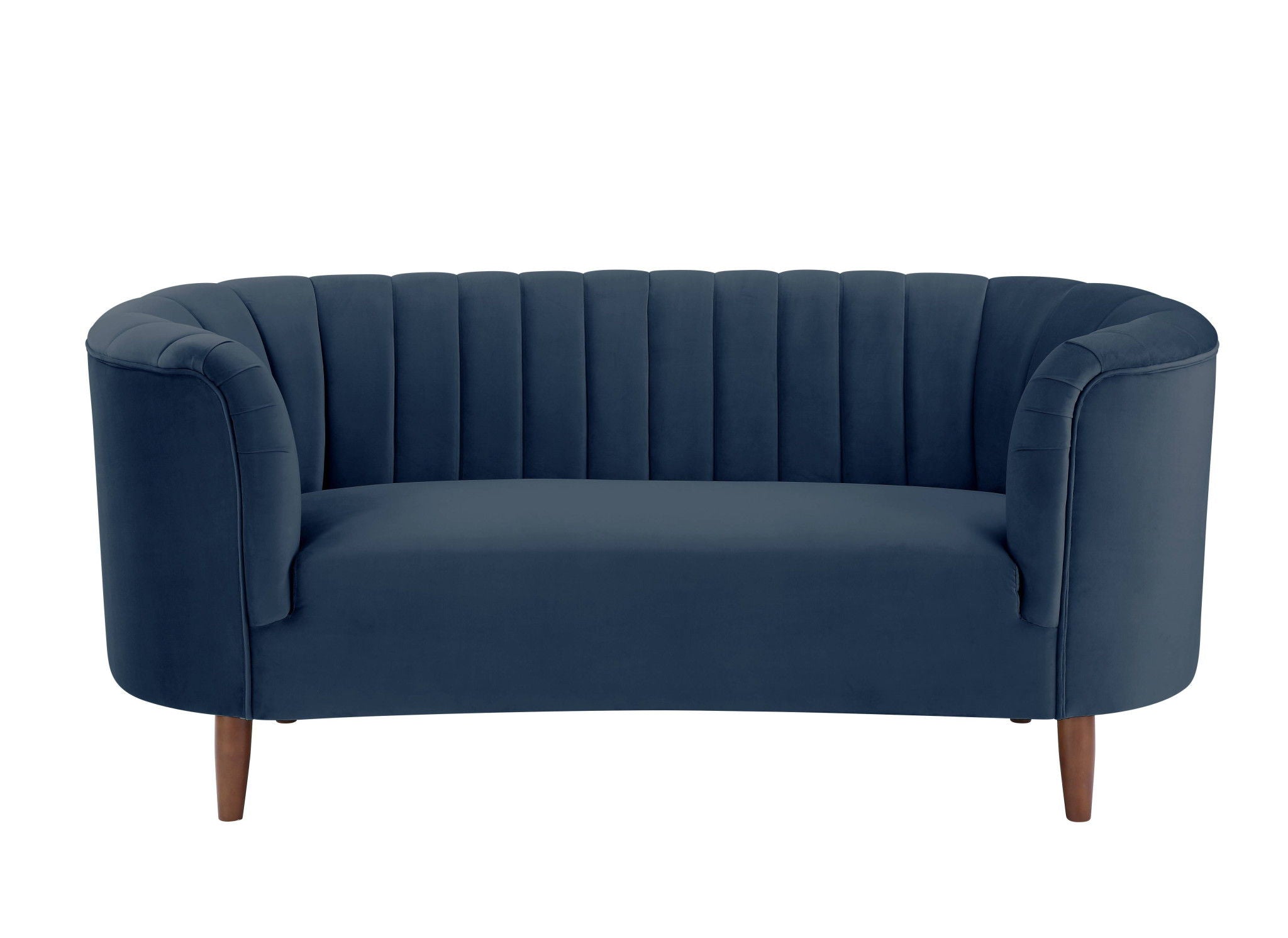 Velvet Loveseat - Blue / Brown