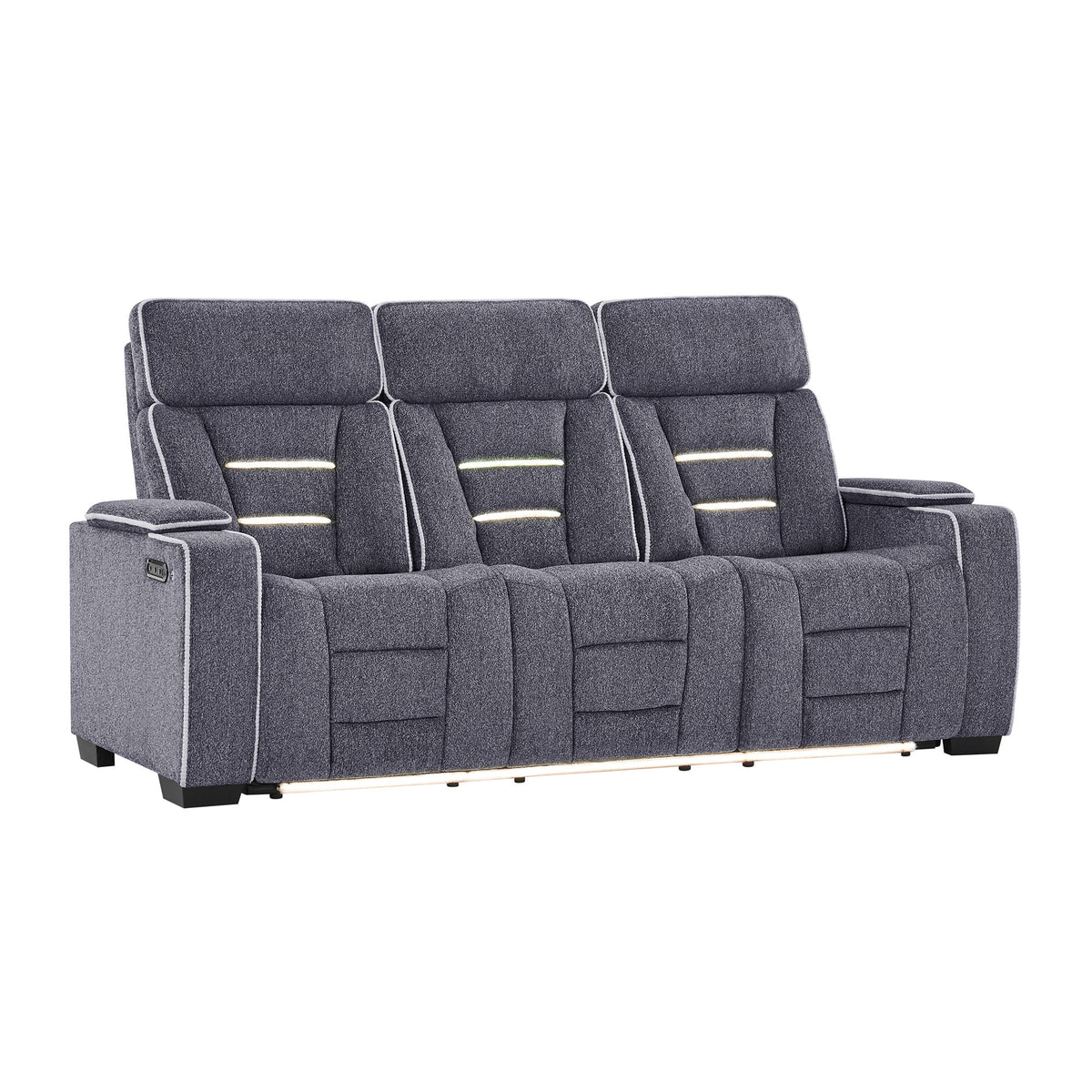 Austin - Reclining Sofa With Storage Arms - Gray