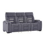 Austin - Reclining Sofa With Storage Arms - Gray