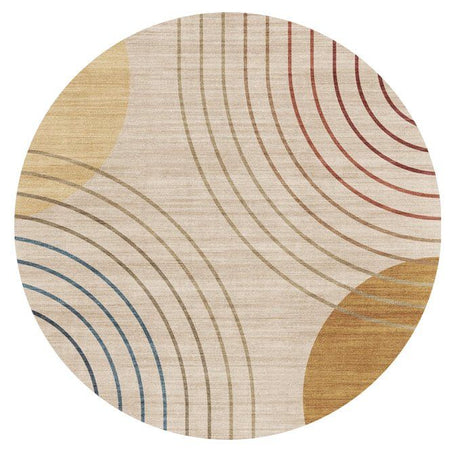Rabbit - Washable Non - Slip Round Rug - Ivory / Light Brown by Icona Home Decor | Bel Furniture