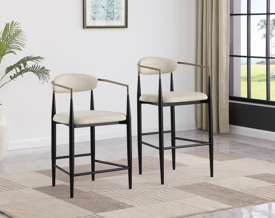 Tina - Metal Counter Height Bar Stool With Upholstered Back And Seat (Set of 2) by Coaster Fine Furniture | Bel Furniture
