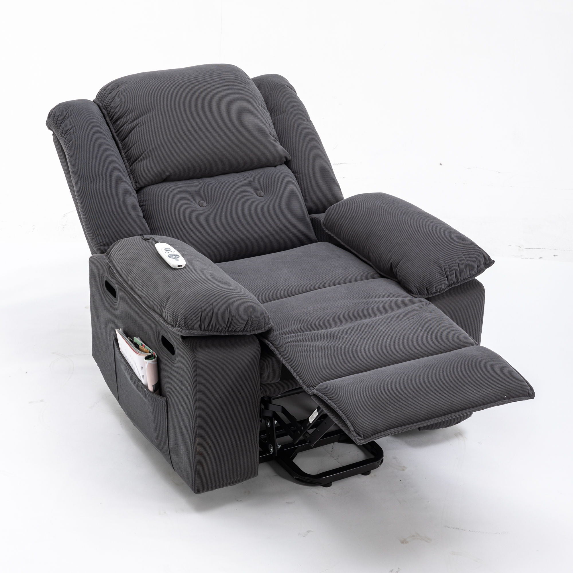 Massage Recliner, Power Lift Chair For Elderly With Adjustable Massage And Heating Function, Recliner Chair With Infinite Position And Side Pocket For Living Room