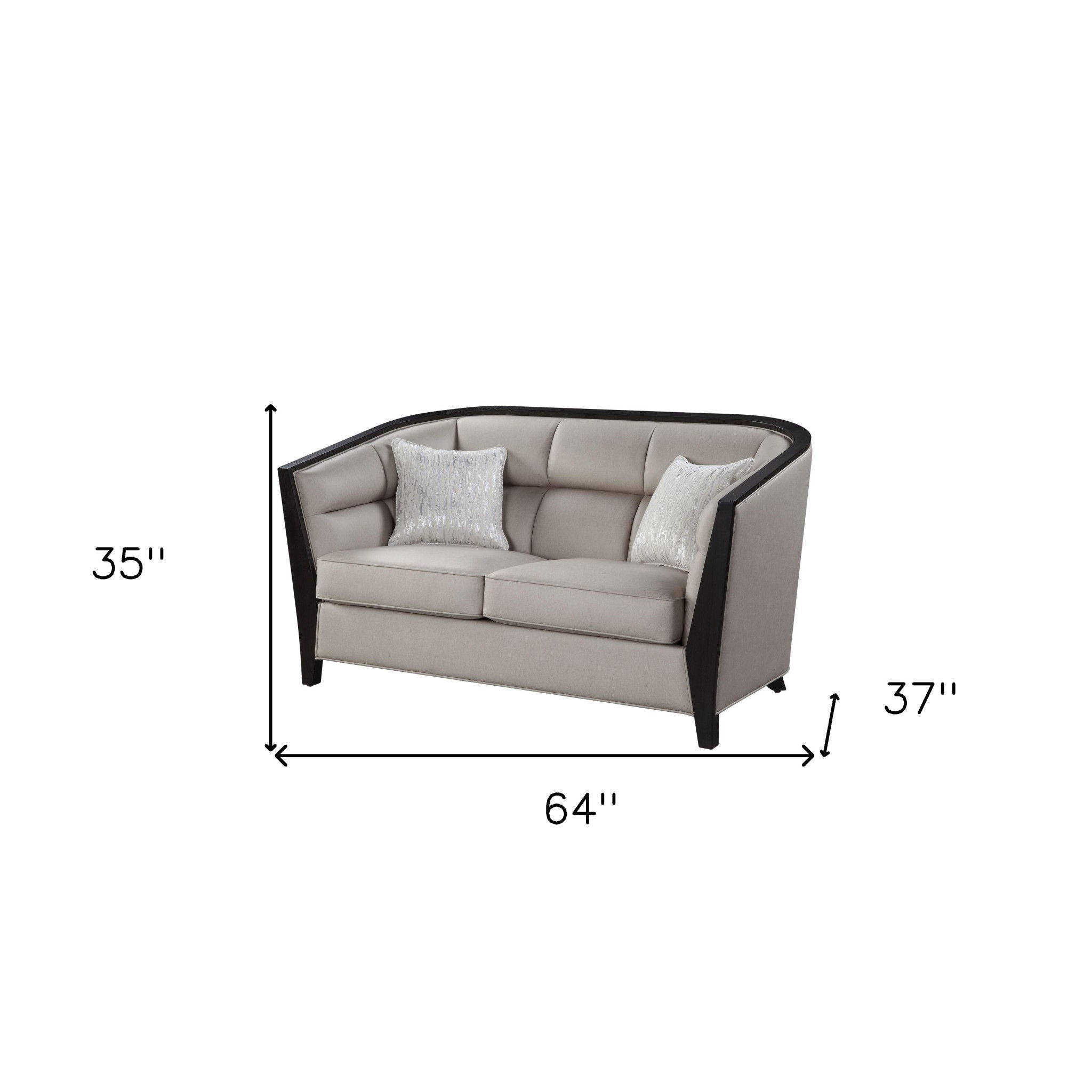 Loveseat - Beige / Black