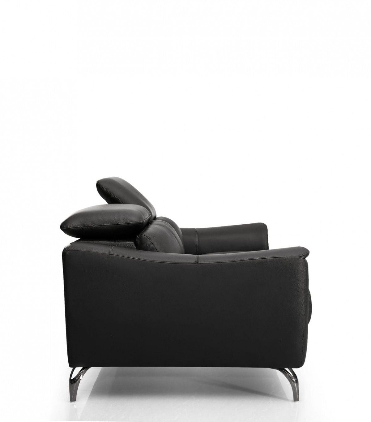 Urban Leather Adjustable Headrest Sofa - Black