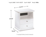 Bostwick Shoals - White - One Drawer Night Stand by Signature Design by Ashley® | Bel Furniture