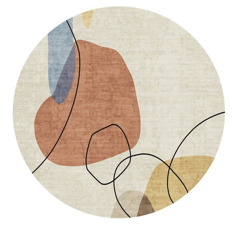 Rabbit - Washable Non - Slip Round Rug - Ivory / Red by Icona Home Decor | Bel Furniture