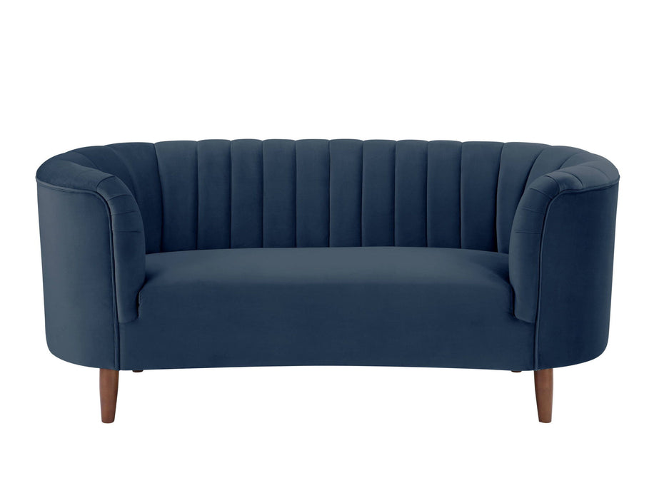 Velvet Loveseat - Blue / Brown