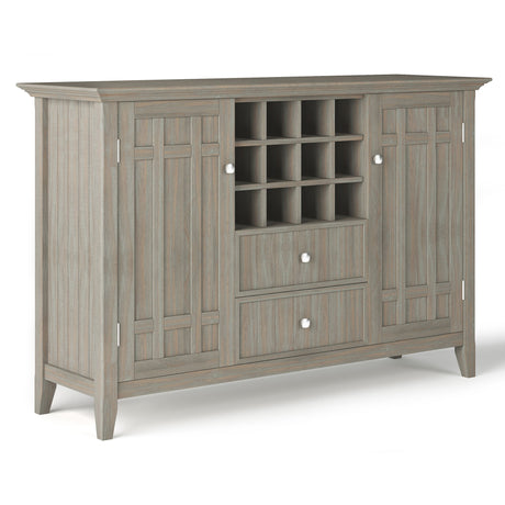 Bedford - Sideboard Buffet And Wine Rack Pearl Silver by Simpli-Home | Bel Furniture