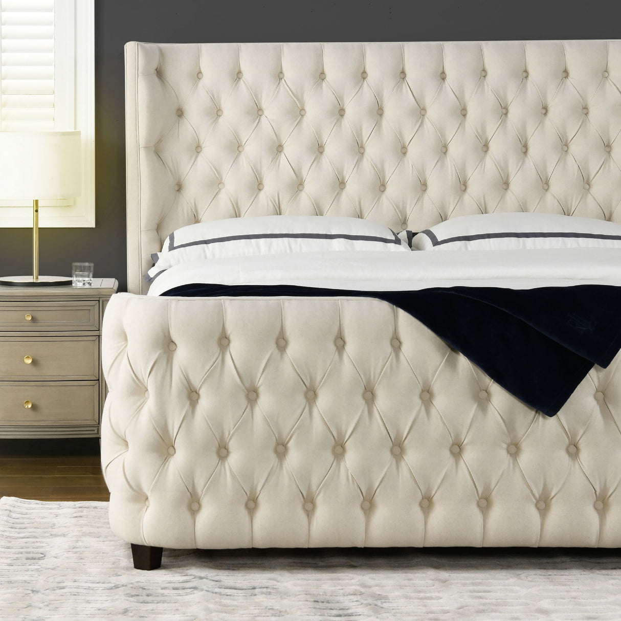 Brooklyn - Tufted Panel Bed Headboard And Footboard Set by Jennifer Taylor Home | Bel Furniture