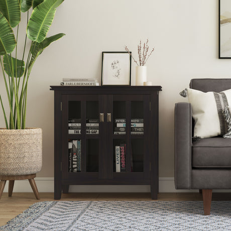 Artisan - Low Storage Cabinet - Hickory Brown by Simpli-Home | Bel Furniture