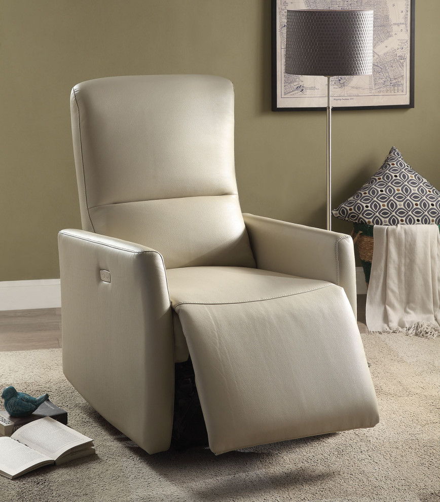 Leather-Aire Power Motion Recliner - Beige