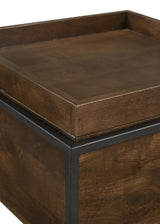 Ondrej - Square Accent Side Table Removable Tray - Dark Brown by CoasterEssence | Bel Furniture