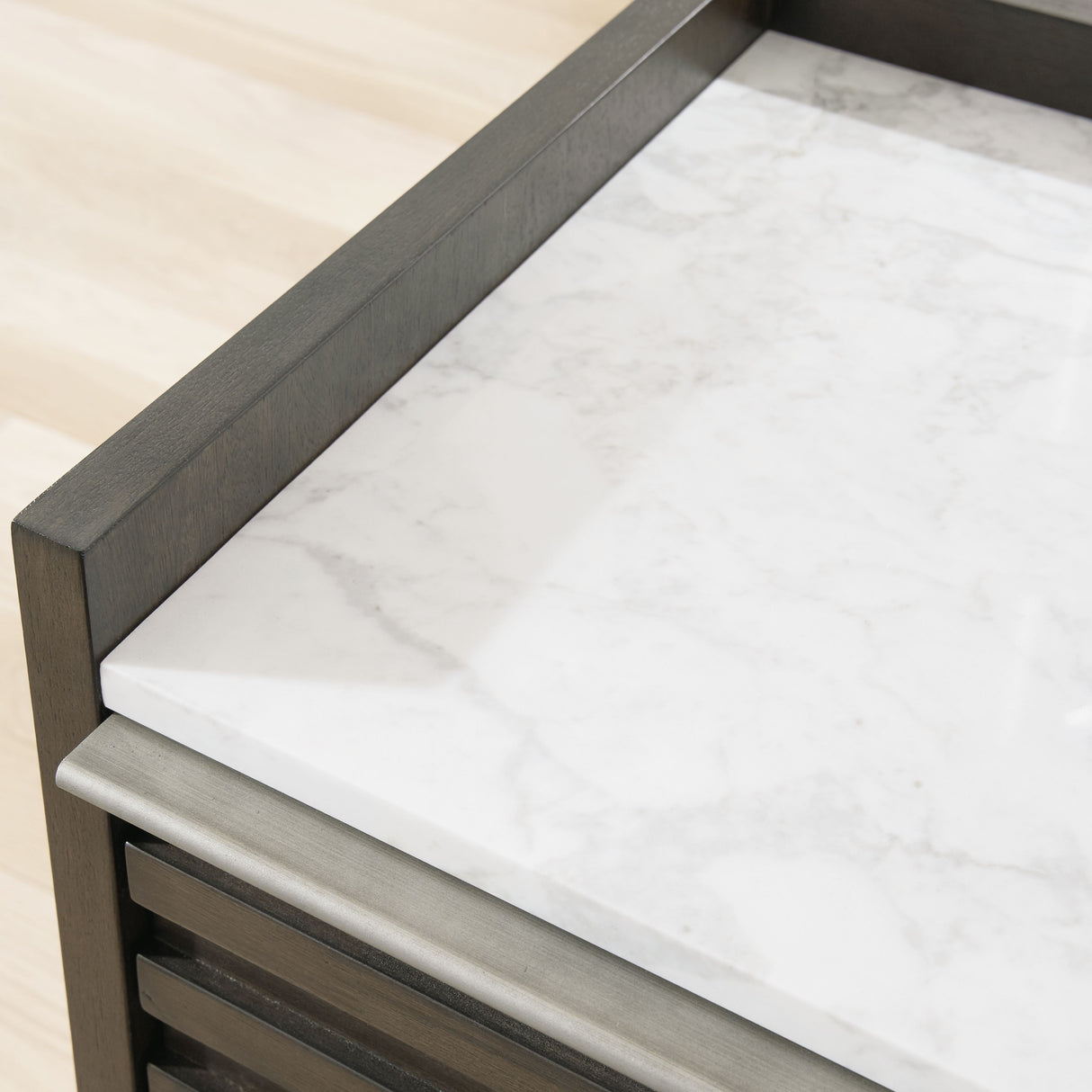 Arkenton - Grayish Brown / White - Two Drawer Night Stand by Ashley® | Bel Furniture