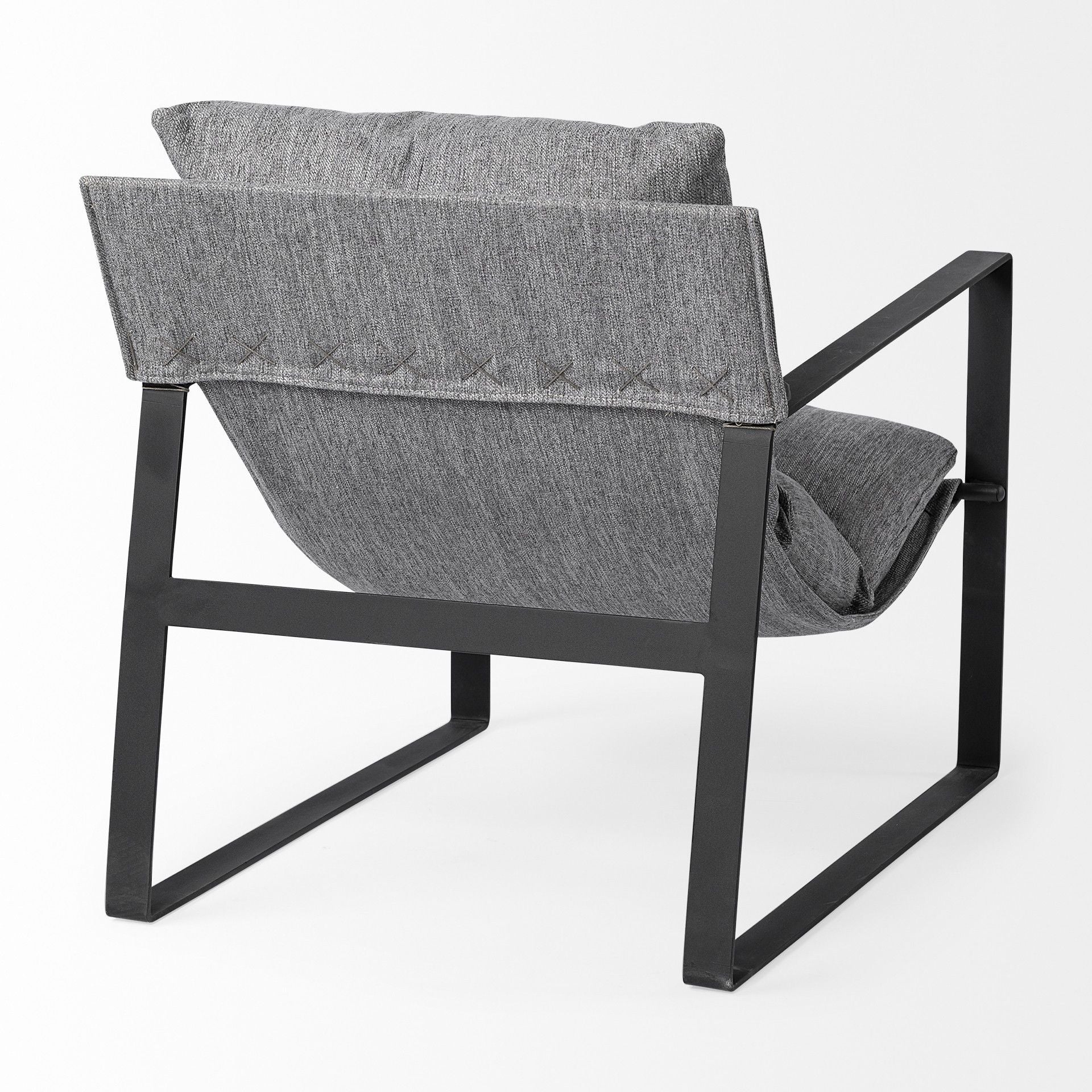 And Black Metal Sling Chair - Stone Gray