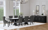 Florence - 126" Extension Dining Table Set Gray 9 Pc. Table. 8 Chairs by Coaster Fine Furniture | Bel Furniture