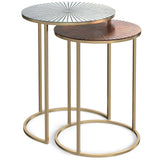 Drake - 2 Piece Nesting Table - Antique Nickel / Antique Copper by Simpli-Home | Bel Furniture