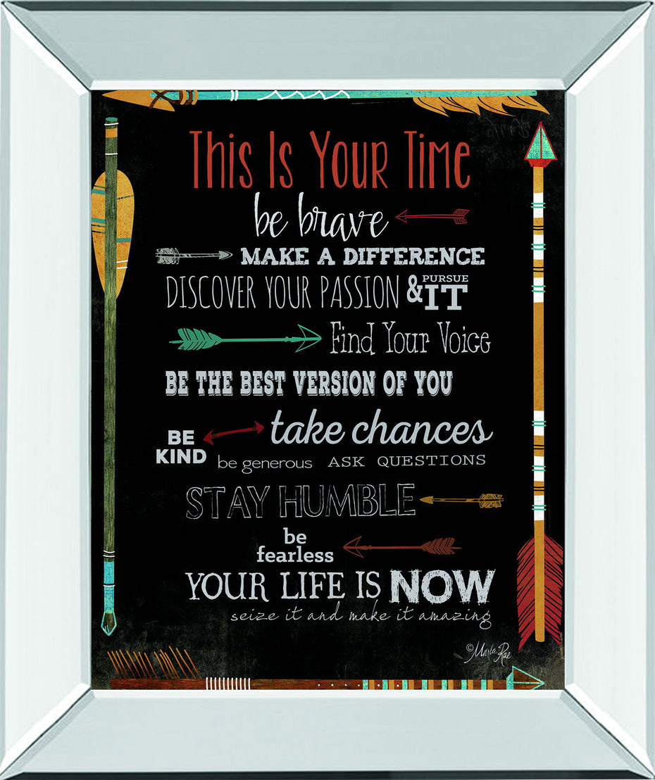 This Is Your Time By Marla Rae - Mirror Framed Print Wall Art - Black