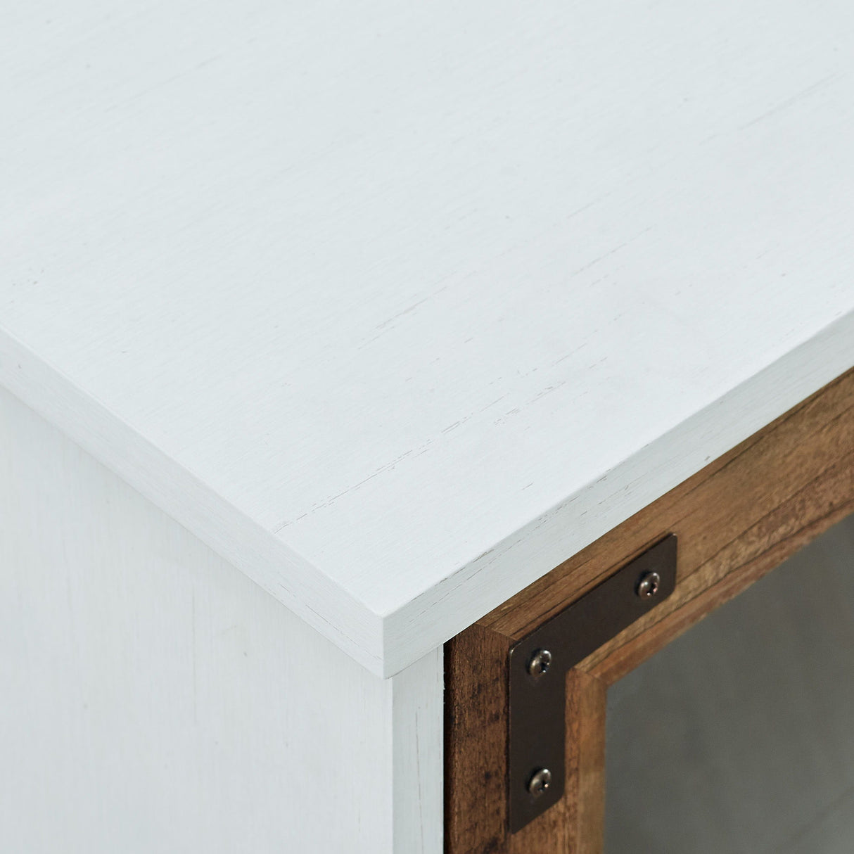 Modern Farmhouse Two Tone Windowpane Glass Door TV Stand For TVs Up To 65" by Walker Edison | Bel Furniture