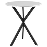 Kenzo - Round Galvanized Steel Bistro Bar Table - Silver by CoasterEssence | Bel Furniture