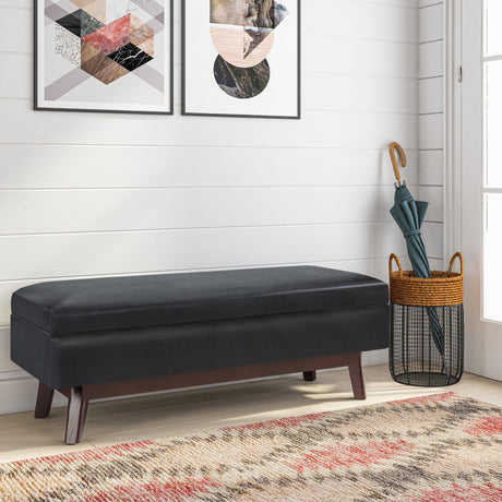 Owen - Rectangular Storage Ottoman - Midnight Black - view 7