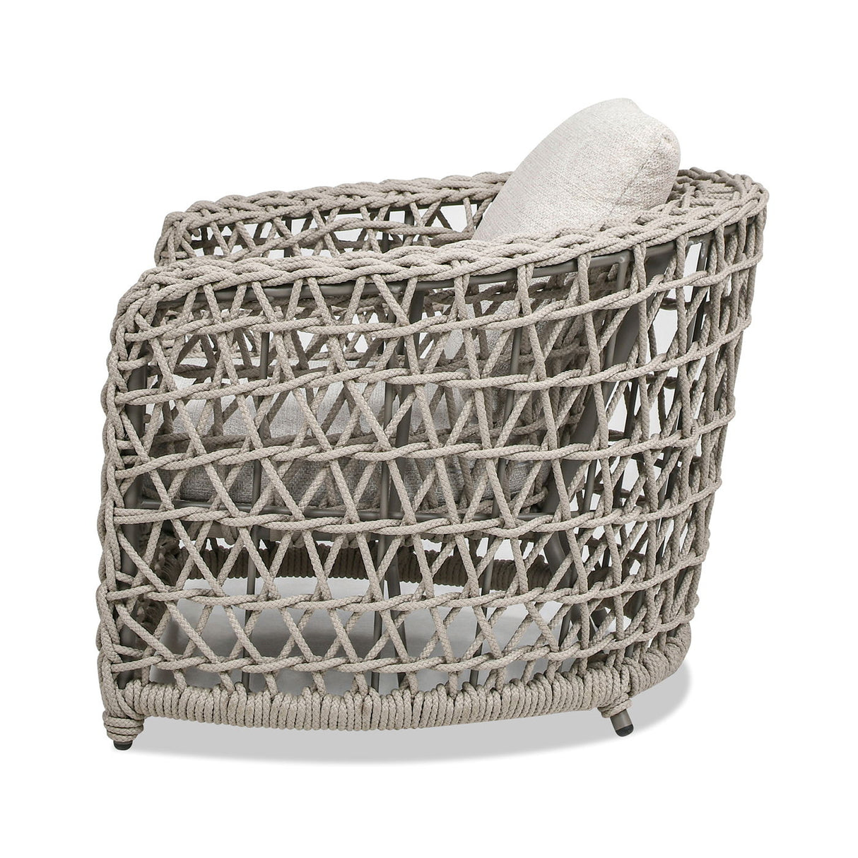 Everly - Frame Barrel Deep Seating Patio Arm Chair Axroma Olefin - Oat Beige by Jennifer Taylor Home | Bel Furniture