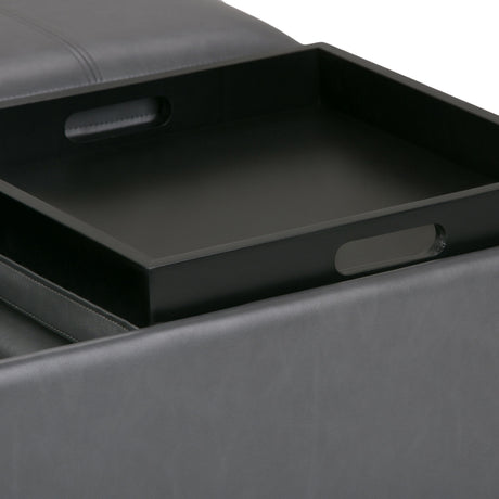 Avalon - Square Coffee Table, Storage Ottoman by Simpli-Home | Bel Furniture