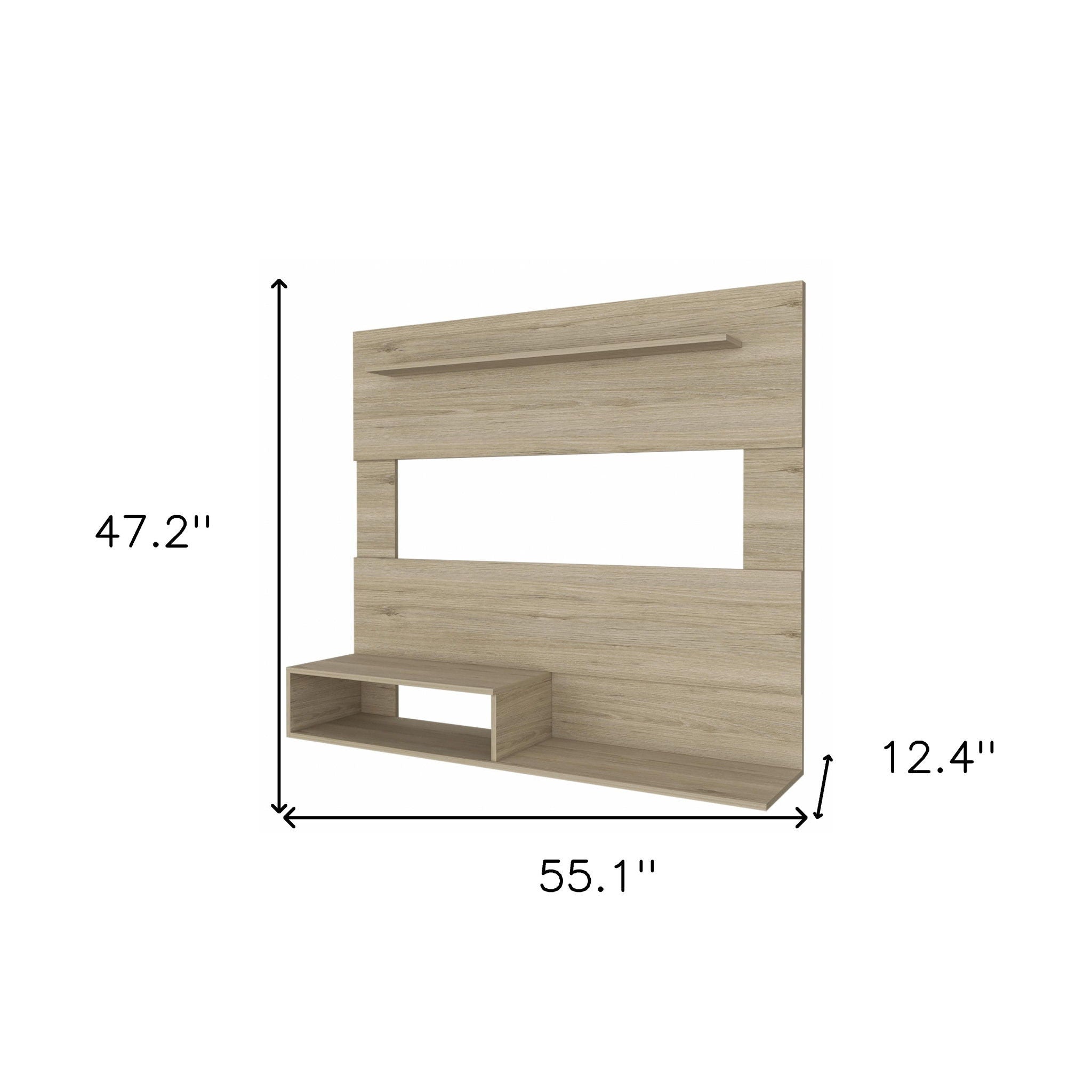 Manufactured Wood Open Shelving Entertainment Center - Light Pine