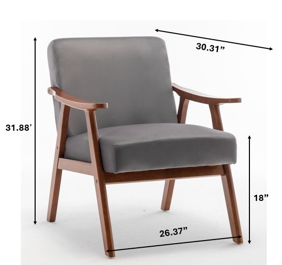 Accent Chair, Classic Mid Century Modern For Extra Seating