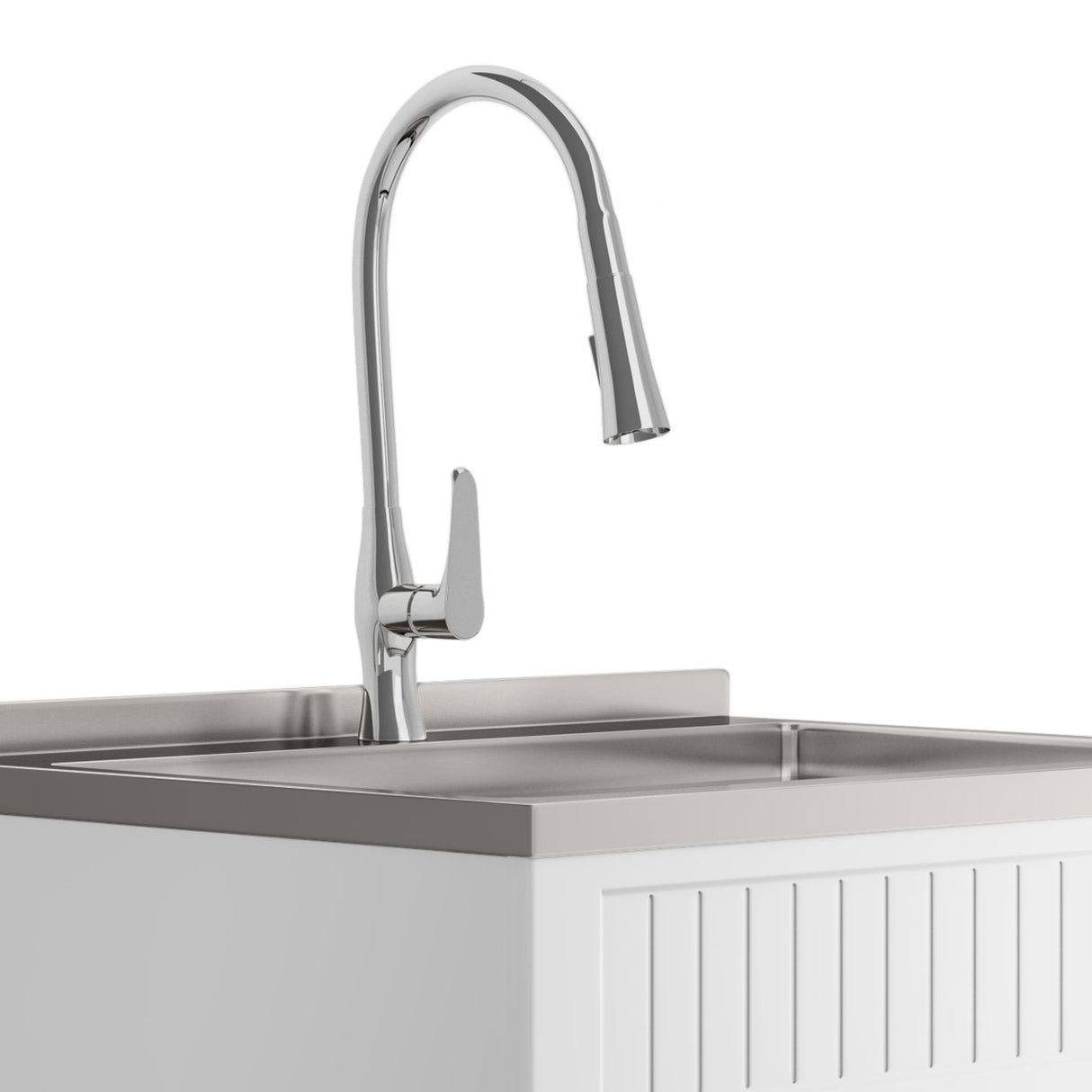 Beckham - Laundry Cabinet & Faucet And Stainless Steel Sink by Simpli-Home | Bel Furniture
