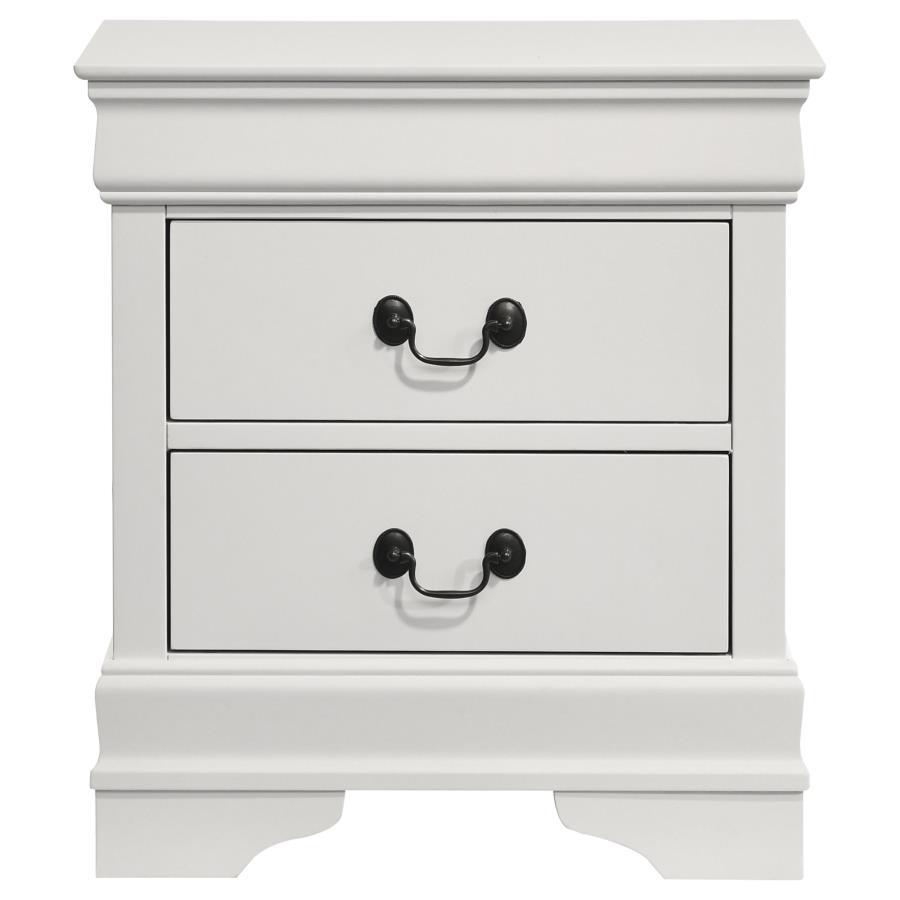 Louis Philippe - 2-Drawer Nightstand Bedside Table - White by Coaster Fine Furniture | Bel Furniture