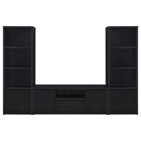 Winfield - 3-Piece Entertainment Center TV Stand Black 107"W x 15.5"D x 70.75"H by Coaster Fine Furniture | Bel Furniture