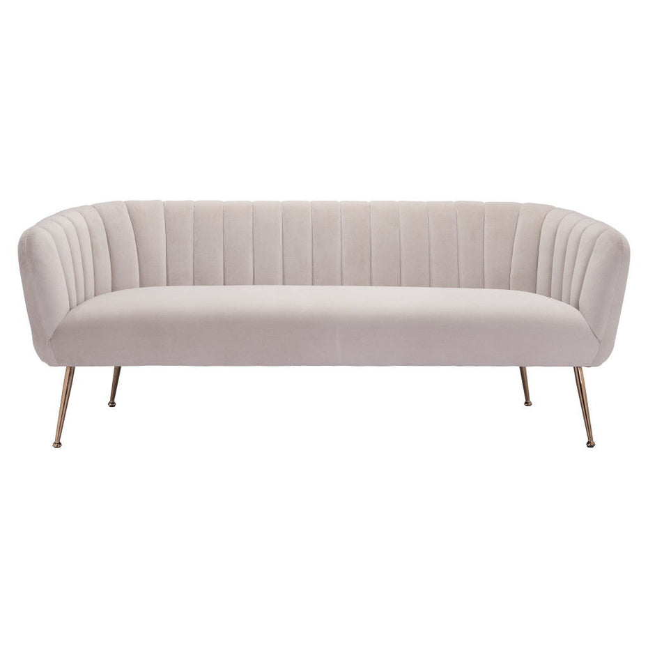 Polyester Sofa With Gold Legs - Beige