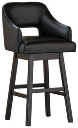 Tallenger - Upholstered Swivel Barstool (Set of 2) Black 24''W x 22''D x 44''H Stool Sets by Signature Design by Ashley® | Bel Furniture