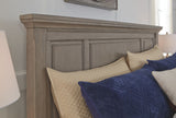 Lettner - King Sleigh Bed With 2 Storage Drawers - Light Gray